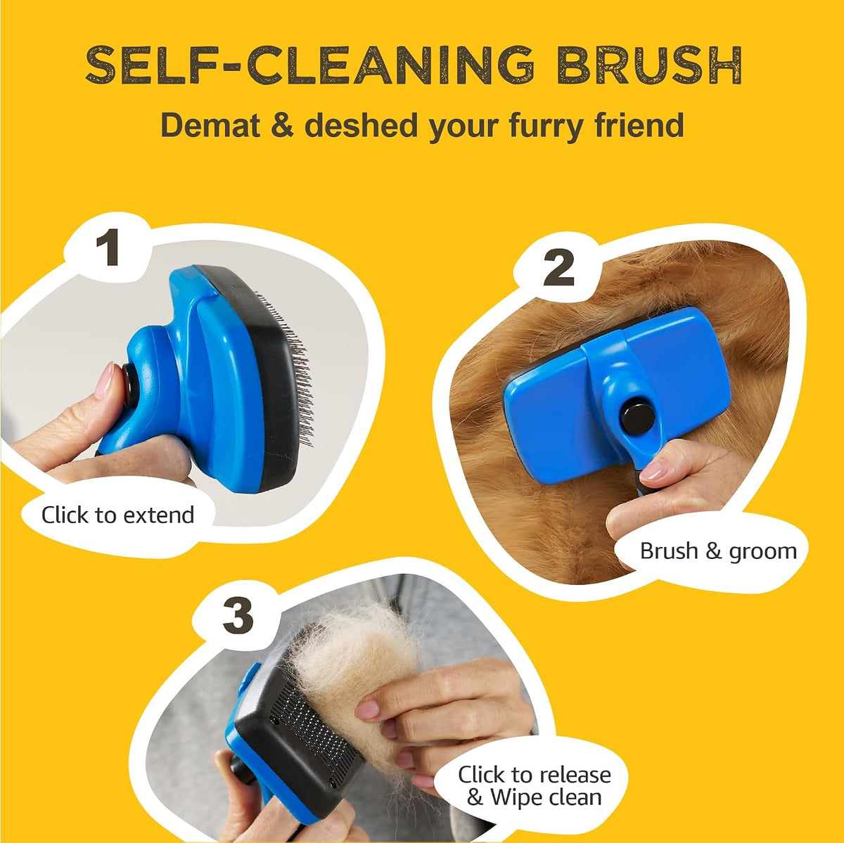 Deshedding Dog Brush for Shedding - Blue - image 3