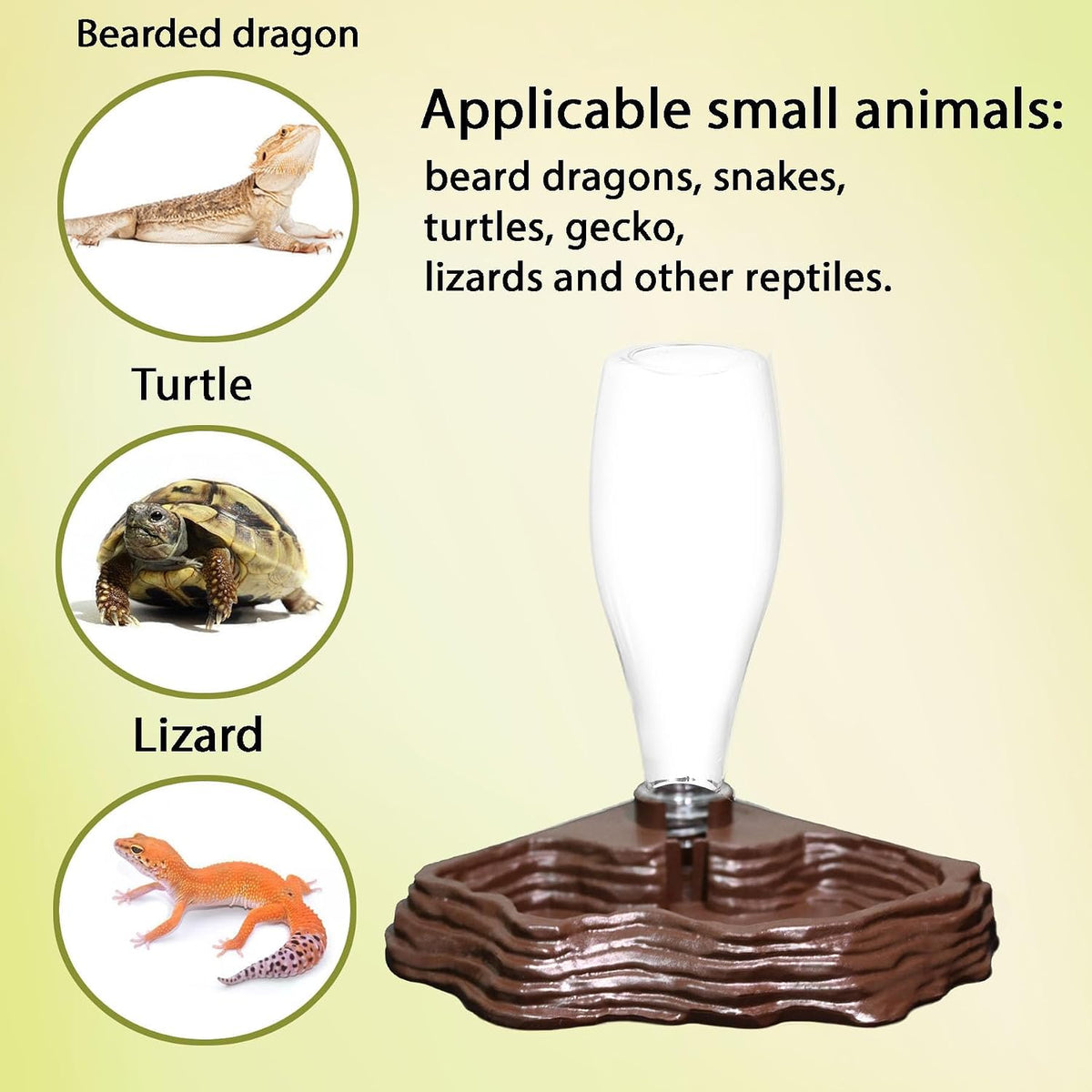Automatic Reptile Water Dish 13.5Oz Reptile Water Bowl Bearded Dragon - brown - image 3