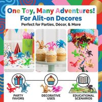 2 Inch Mini Dragon Toy Figures Rubbery Plastic Dragon Figurines – Fun for Kids & Family - 12-Pcs - image 2
