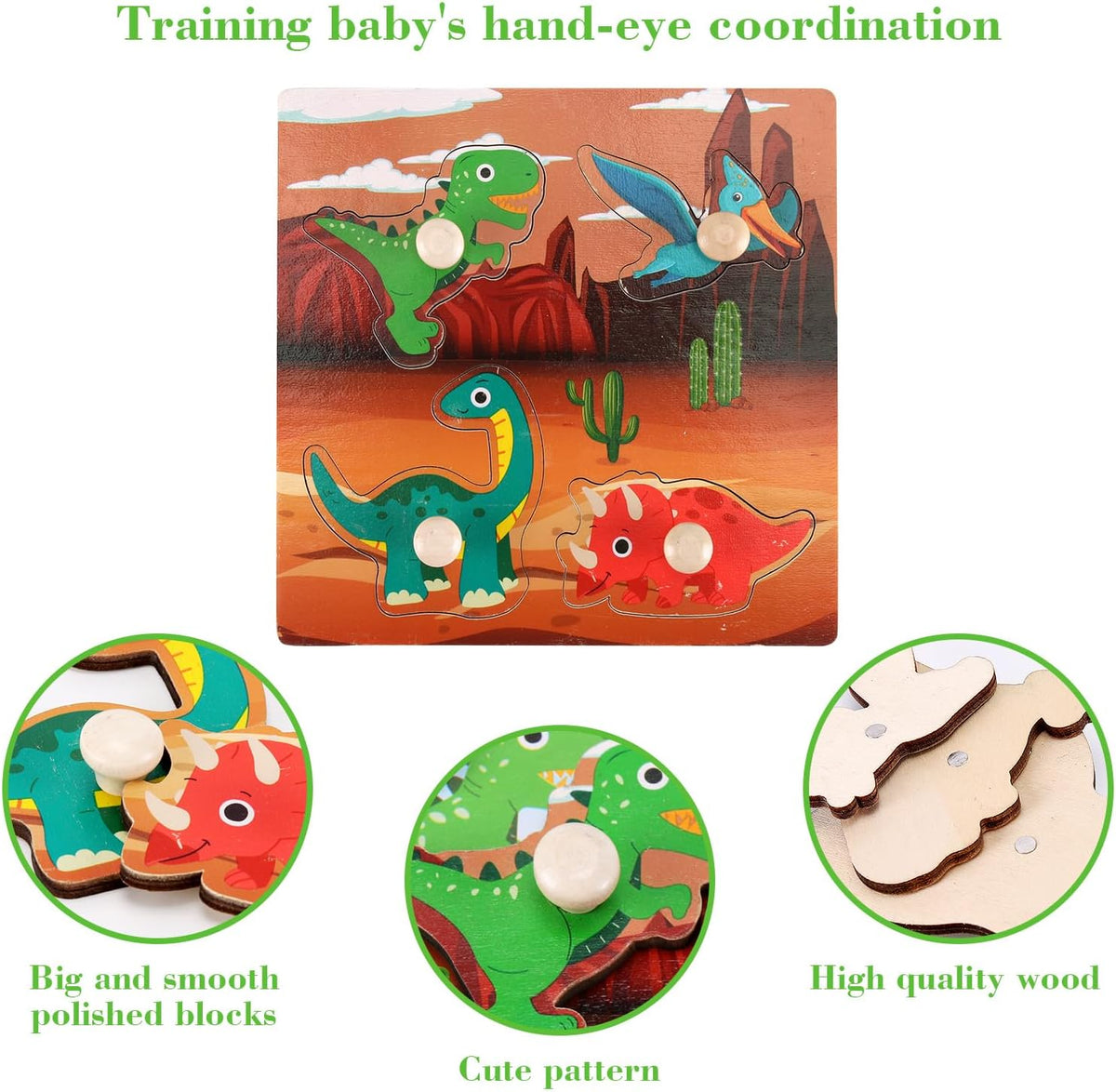 Wooden Peg Puzzles for Toddlers 1-3 - Style B - image 4