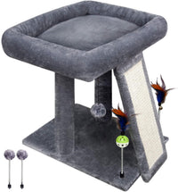 TWDEPART Cat Tree Tower with Cat Scratching Post for Indoor Cats - Grey - image 3