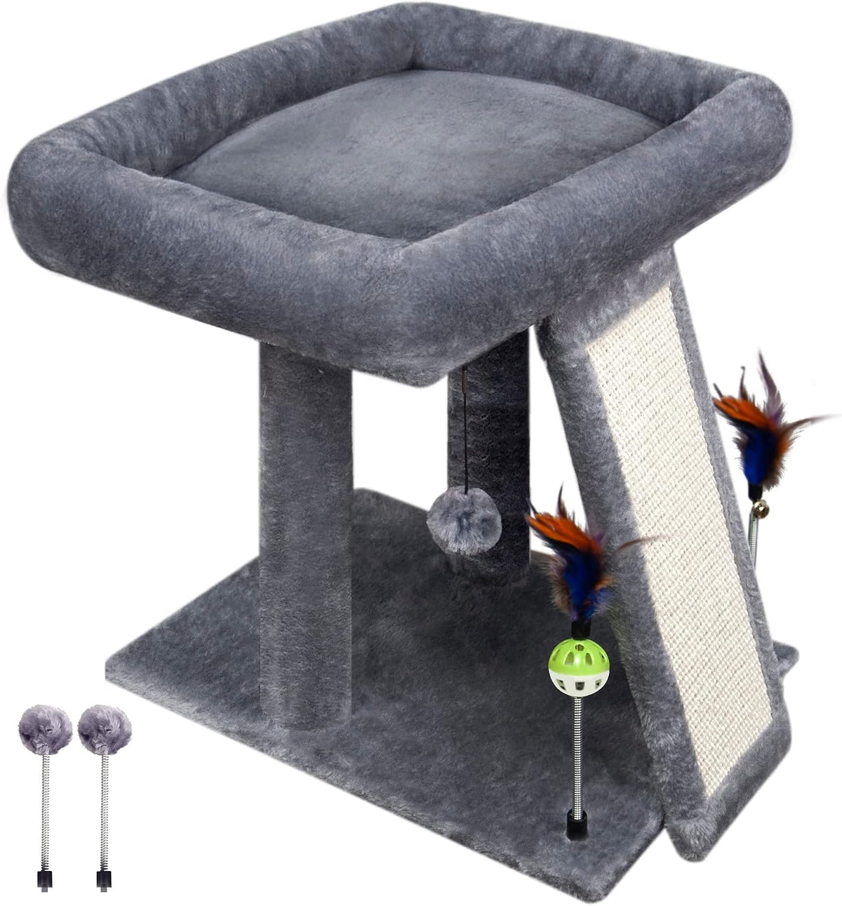 TWDEPART Cat Tree Tower with Cat Scratching Post for Indoor Cats - Grey - image 3
