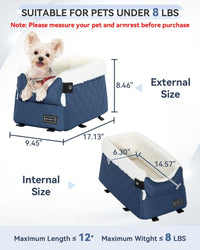PETSFIT Center Console Dog Car Seat with Adjustable Seat-Rail Anchor - Blue / Small - image 3