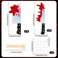 Adecortalk fall cupcake toppers, 48 glitter pumpkin, leaf and turkey picks in 8 designs - view 23