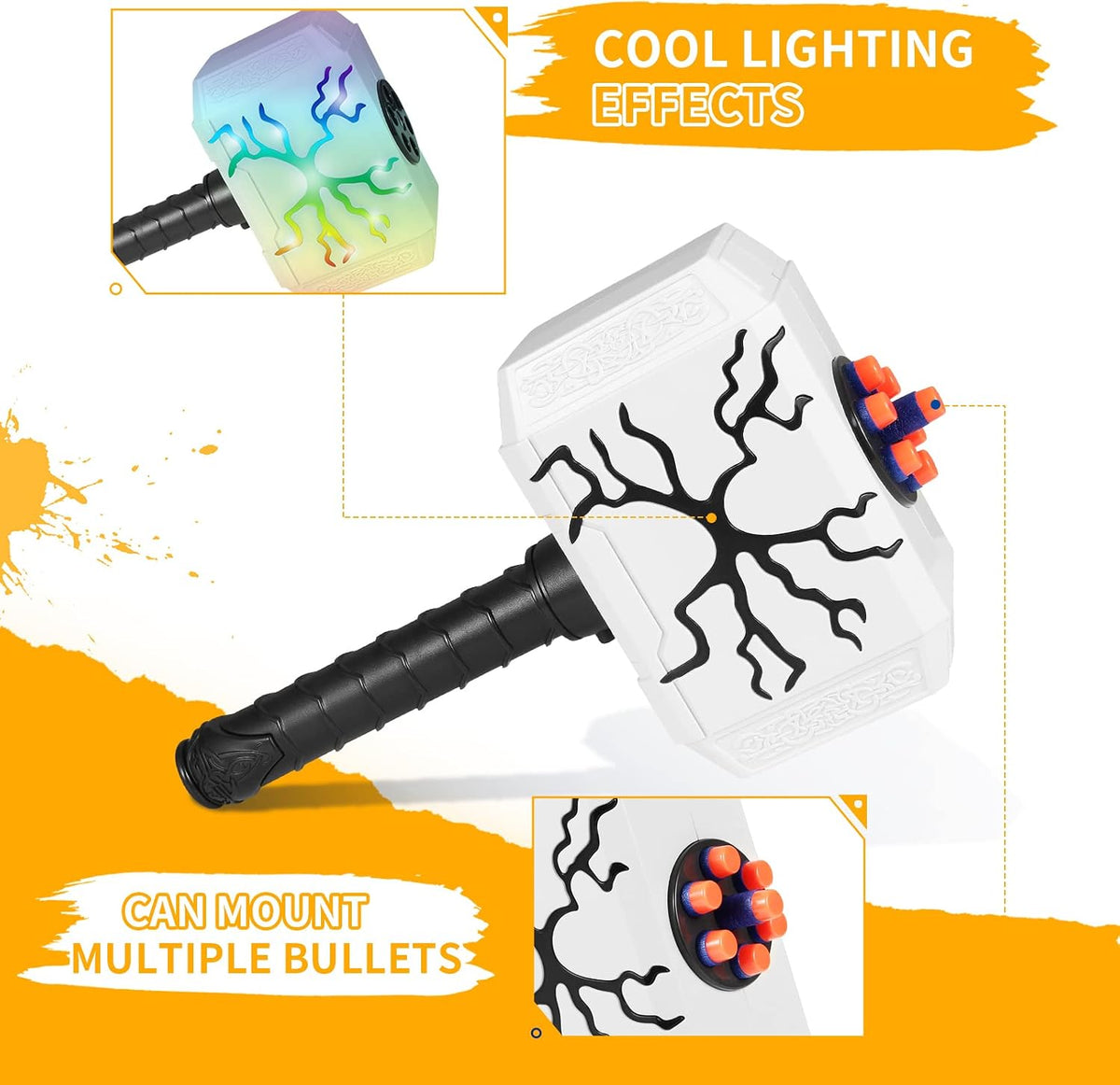 Coophit Thors Dart-Blasting Hammer Toys Gun with Lights -Toys for 5 6 - image 4