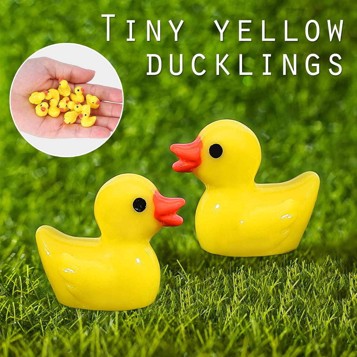 YsesoAi 100Pcs Mini Resin Ducks - Yellow - image 4