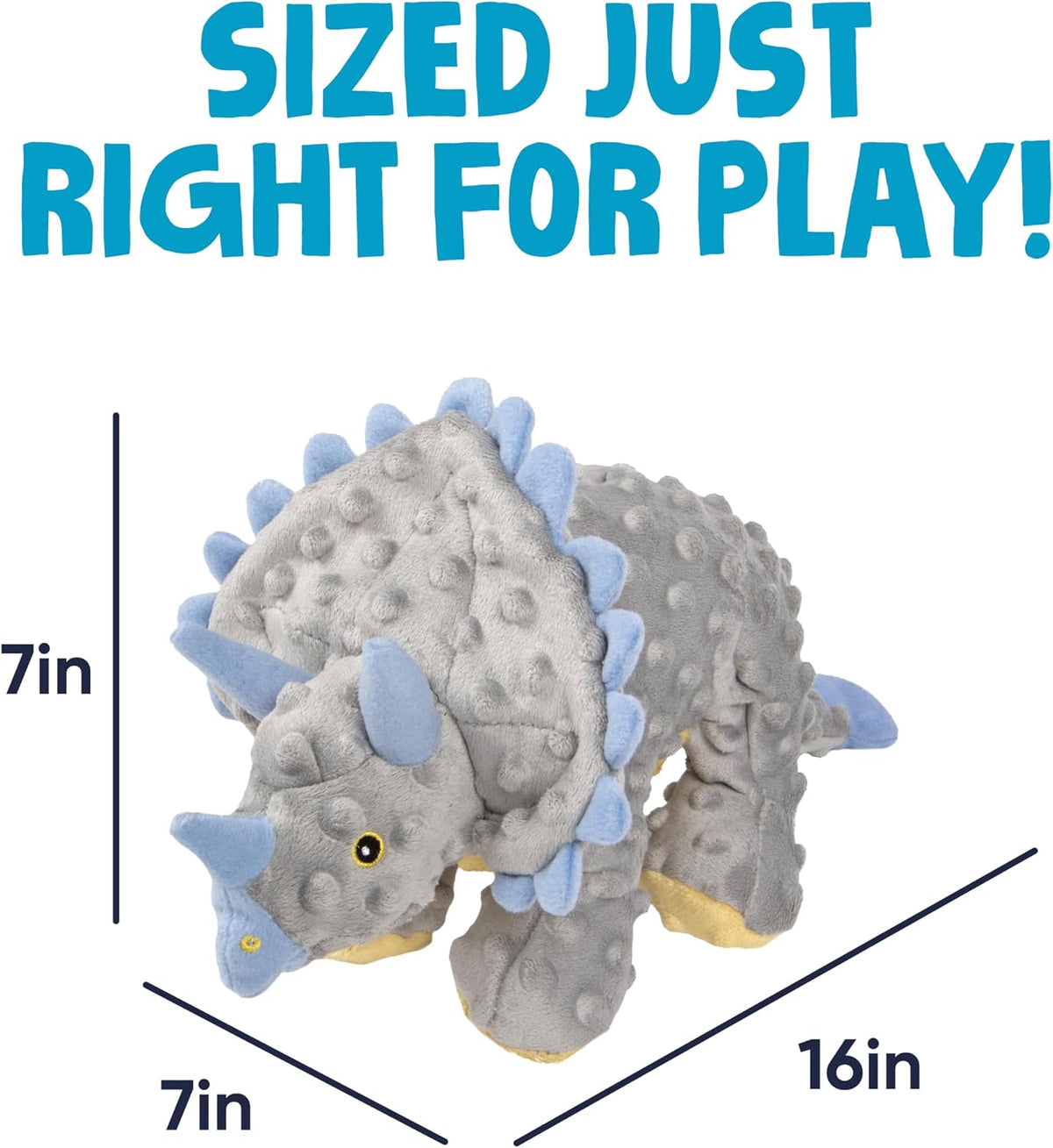 goDog Dinos Frills Squeaky Plush Dog Toy with Chew Guard Technology - image 3