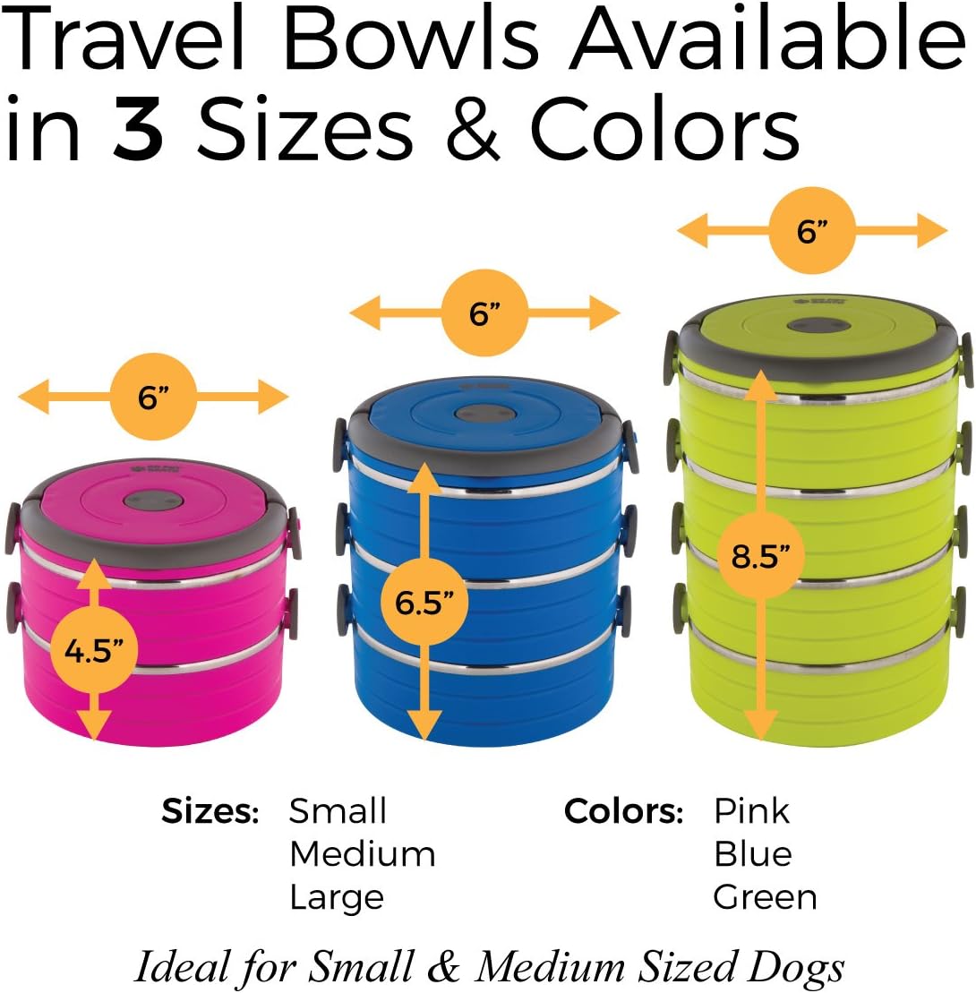 Healthy Human Travel Pet Bento Bowls - 2-Bowl Set / Pink - image 3