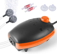 HITOP 3W 80GPH Adjustable Aquarium Air Pump - 3W-Orange