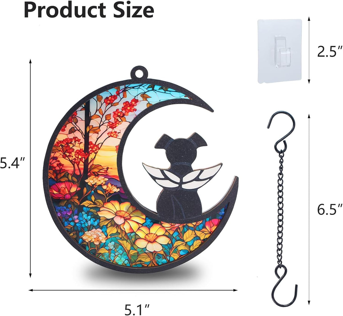Original CCiaga DIY Dog Angel Memorial Suncatcher with Sympathy Card - 1-sunflower - image 2