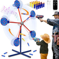 Rocket Shooting Games Toys with Rotating Target 2 Toy Guns 20 Foam - Multi-colored