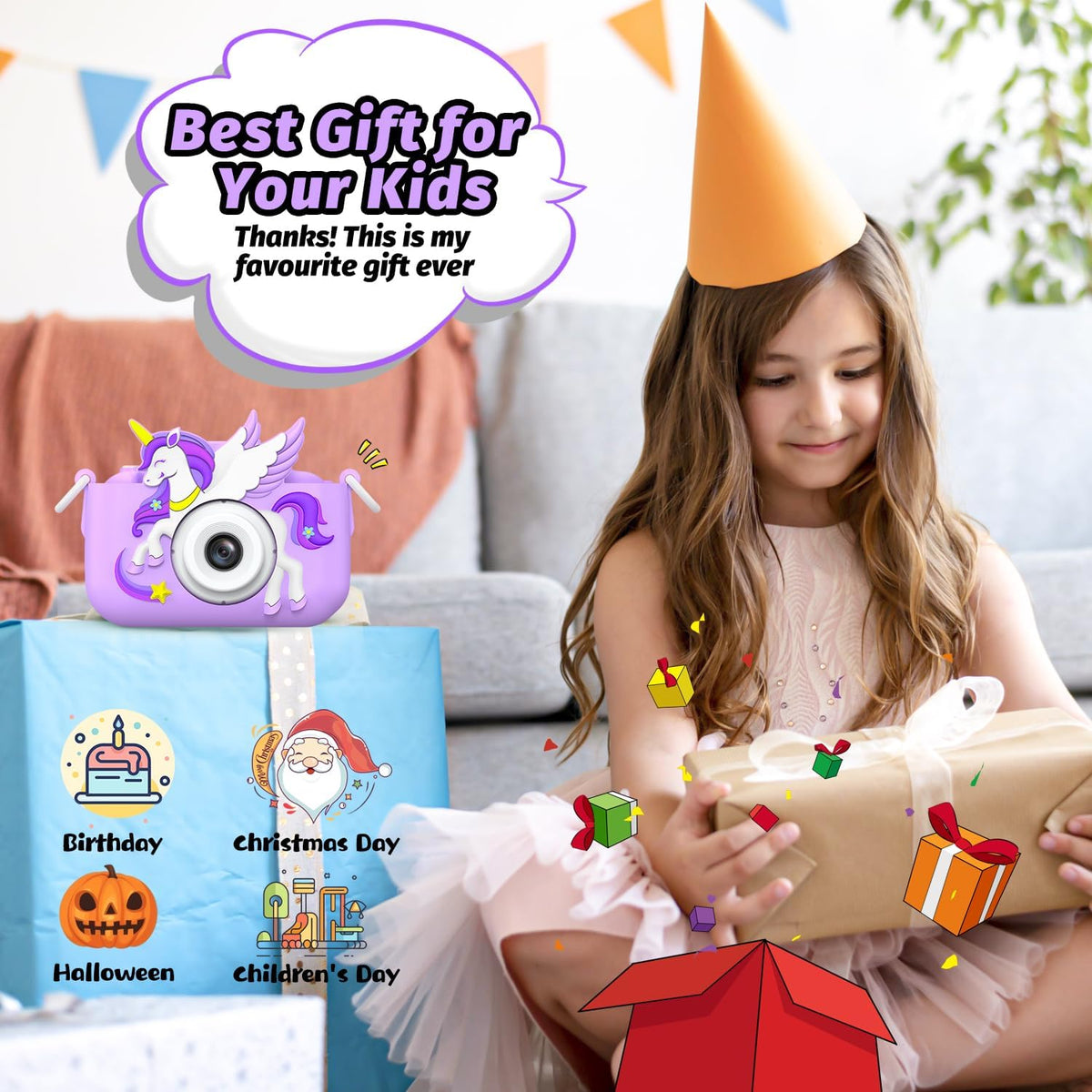 Dinosaur Kids Camera for Boys Girls - Purple - image 2