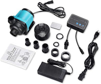 1850GPH 55W16FT Aquarium 24V DC Water Pump with Controller, Submersible and Inline Return Pump for Fish Tank,Aquariums,Fountains,Sump,Hydroponic,Pond,Freshwater and Marine Water Use