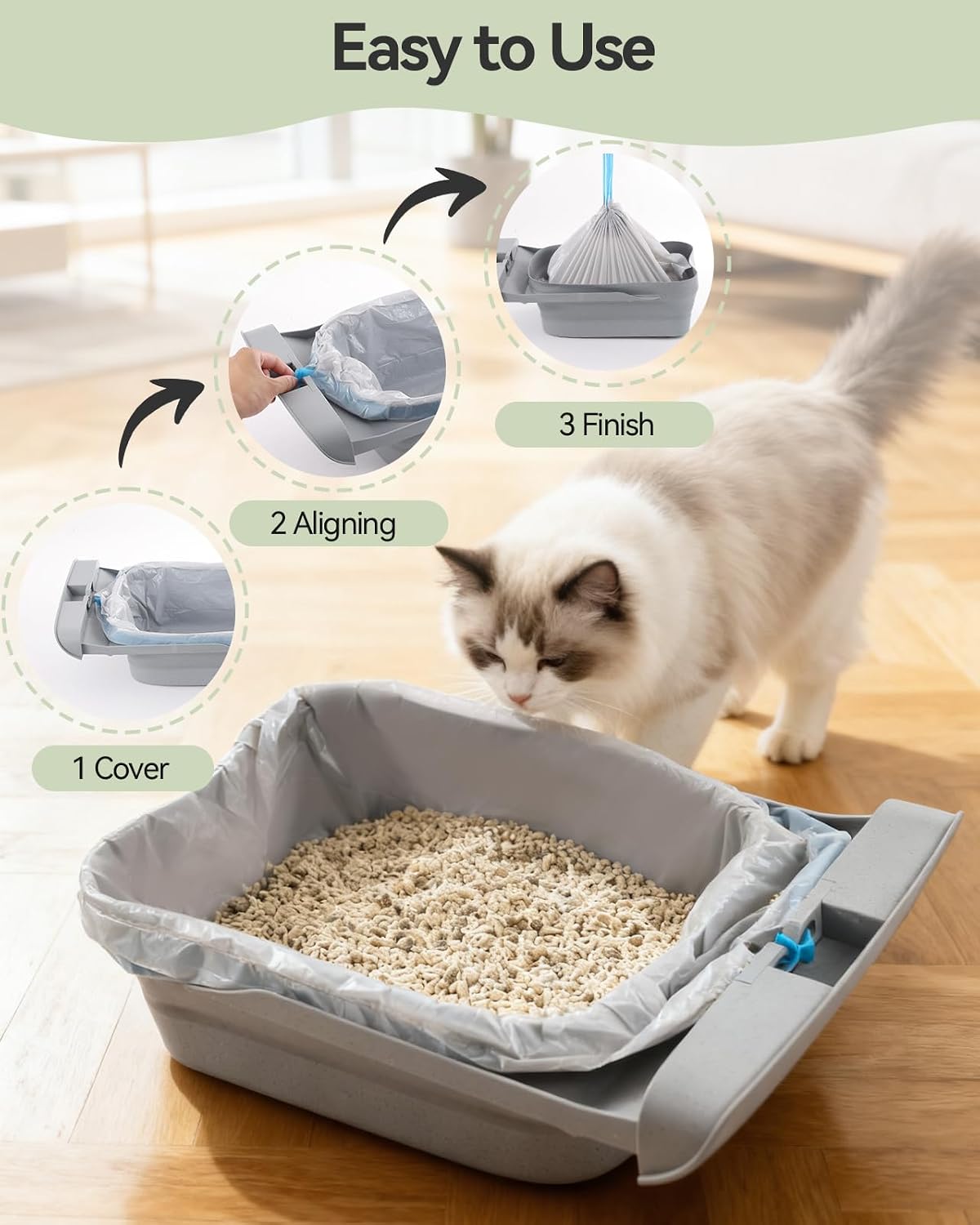150 Count Automatic Cat Litter Box Bags fits Petpivot 11/12& NeakasaM1 – Daily Care for Cats - 1 Count (Pack of 80) - image 3