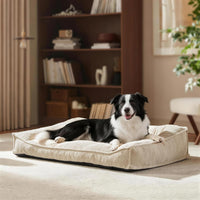 FURTIME XL Orthopedic Dog Bed Large Sized Dog - Beige / 35"L x 25"W x 8"Th