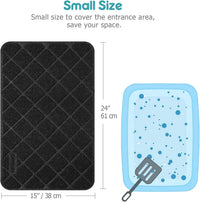 Conlun Cat Litter Mat Litter Trapping Mat - Black / Small (24" x 15") - image 2
