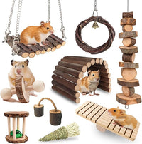 Grddaef Hamster Toys, Guinea Pig Chew Toys Rabbit Enrichment Cage Accessories Toys for Chinchilla Gerbils Rats Bunny Squirrels