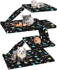 YKD Ferret Cage Liners for Ferret Nation & Critter Nation Cages – Daily Care for Small Pets - Double Unit Set / Black