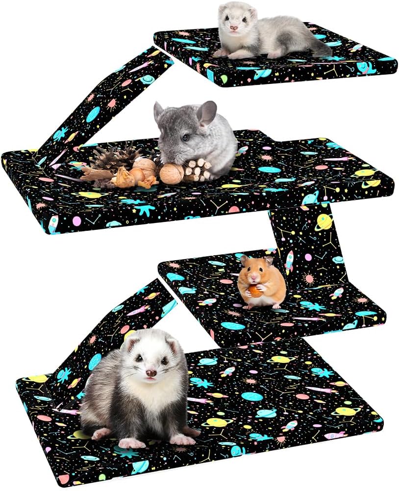 YKD Ferret Cage Liners for Ferret Nation & Critter Nation Cages – Daily Care for Small Pets - Double Unit Set / Black