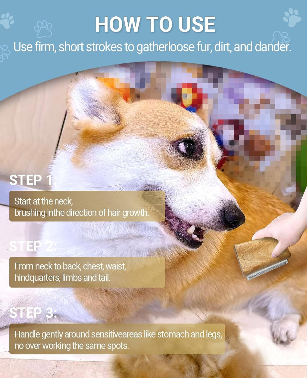 Dog Brush for Shedding, Pet pro Grooming Tool - 4.3 Inch ( M ) - image 4