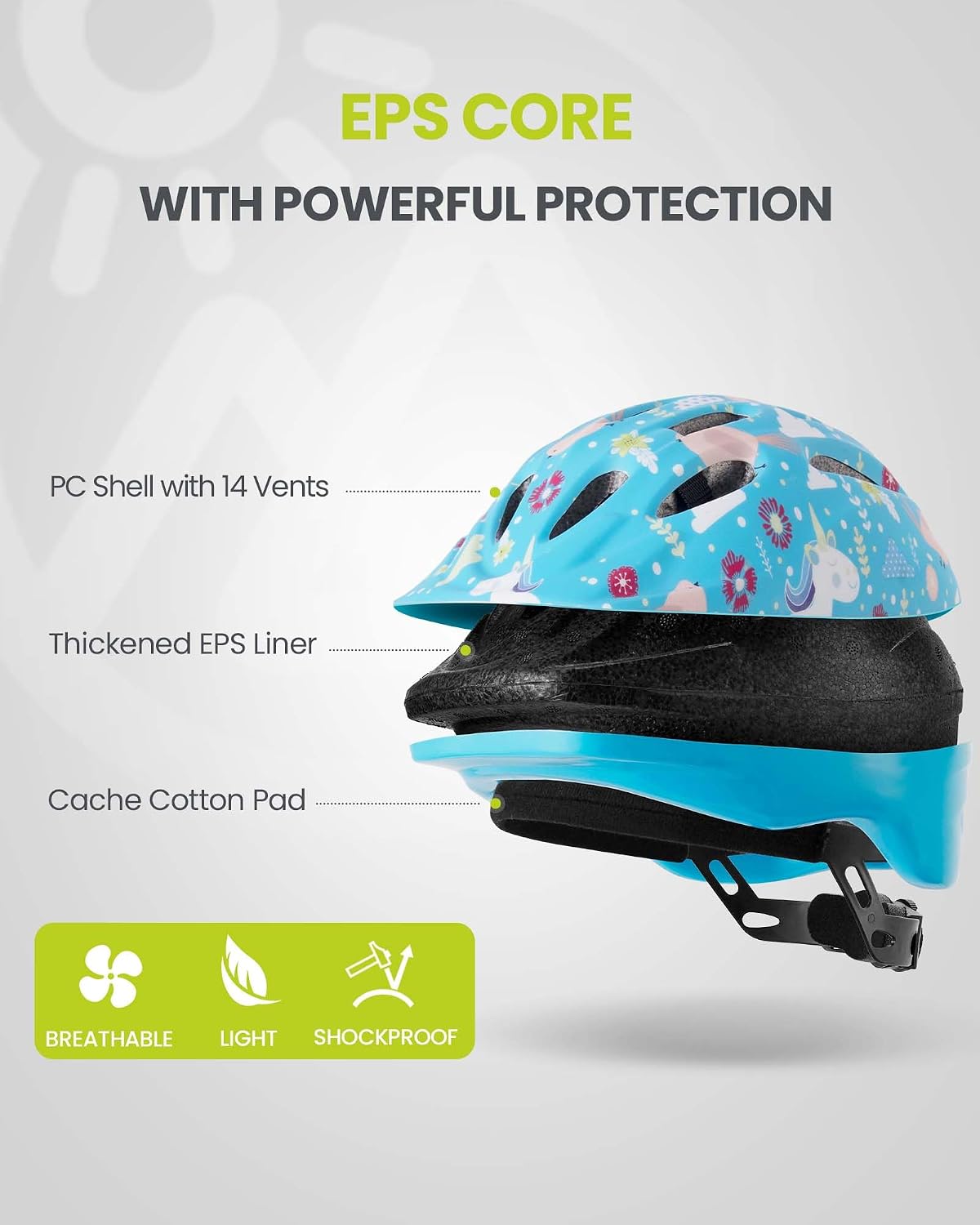 OutdoorMaster Toddler Helmet - Unicorn Blue / Small: 18.9-20.47 in. / 48-52 cm - image 3