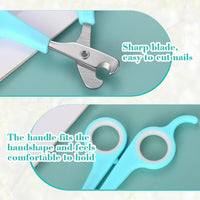 Lasnten 2 Pcs Bird Nail Grinder with Clipper Bird Nail Trimmer File - Cyan Blue - image 3