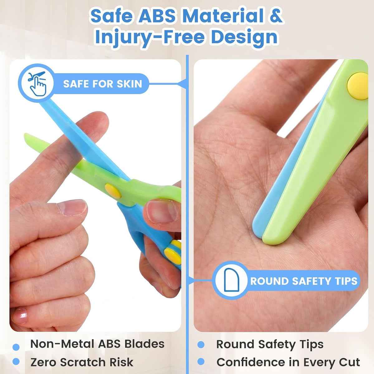 LovesTown 8PCS Kids Safety Scissors, Blunt Tip, Anti-Pinch - image 4