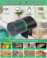 Automatic Fish Feeder for Aquarium Easy Setup & 4 Timers Green – Essentials for Fish - Green / CY-009-LCD Screen - image 2