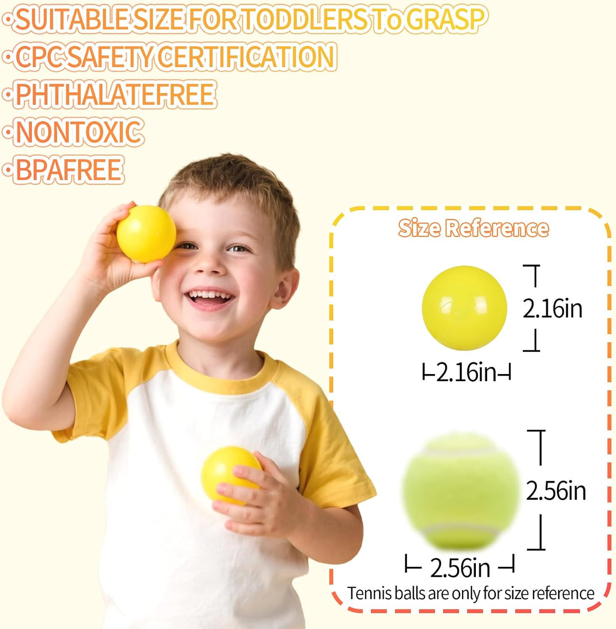 Ball Pit Balls for Kids, Plastic Refill 2.2 Inch Balls - Yellow - image 4