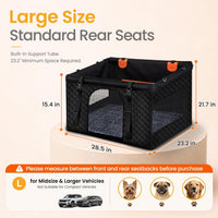 Large Dog Car Seat Half Back Seat Extender with Hard Bottom – Essentials for Dogs - Black / Large - image 2