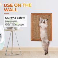 Cat Scratching Post - BXL, Natural Wooden Sisal Cat Wall Scratcher, Floor or Wall Mounted Vertical - Single - image 4