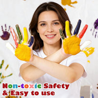 AROIC 8PCS Washable Finger Paint, Non-Toxic Finger Paints – Fun for Kids & Family - 8 Colors (2.1oz) - image 3