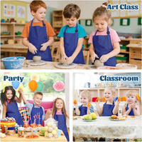 ZLEVEAYN 30 pack of black kids painting aprons with two front pockets - view 11