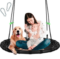 Tree Swing with PP Mat, Durable, Safe, and Easy to Install - 40 inches diameter+No Extra Straps