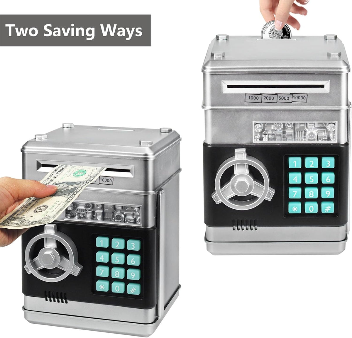 HUSAN rose gold electronic ATM piggy bank for kids with password keypad - view 25