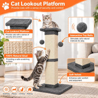 SOCATER Cat Scratching Post 33 Inch, Beige – Essentials for Cats - Grey - image 4