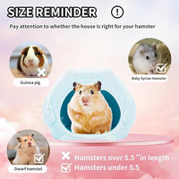Bear-Shaped Hamster Hideout & Food Bowl Set - Ceramic Habitat for Syrian Dwarf Hamsters, Mice, Gerbils - All-Season Use, Chew-Proof Ceramic House and Feeding Dish for Small Pets(Blue)