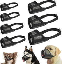 Mesh Dog Muzzle Suits for Small Medium Large Dogs Dog Muzzle Set – Essentials for Dogs - Black / Full Size 7 PCS(XXS-XXL)