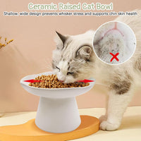 VCEPJH Elevated Cat Bowls 6.1in Wide Shallow Ceramic Raised Food Dish – Essentials for Cats - White(Pack of 1) - image 2