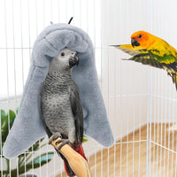 Wontee Cozy Bird Blanket Parrot Cage Snuggle Hut Warm Bird Nest House - Large / Grey - image 2