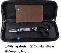 7.0'' Professional Dog Grooming Scissors Set with Black Non-Slip - Chunker Shear / 8.0'' - image 4