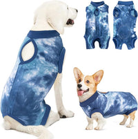 Lukovee Recovery Suit for Dogs, Onesie Surgery Recovery Suit for Female Male Dogs, Abdominal Wounds Cone E-Collar Alternative Prevent Licking Spay Recovery Suit (TBL,S)