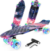 BELEEV 22 inch Skateboards for Kids - Purple Nebula