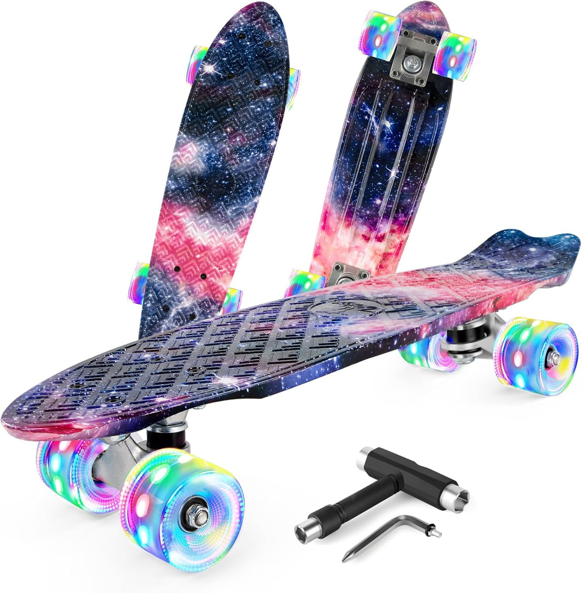 BELEEV 22 inch Skateboards for Kids - Purple Nebula