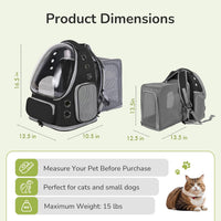 Cat Backpack Carrier for Cats and Small Dogs - Black / X-Large - image 2