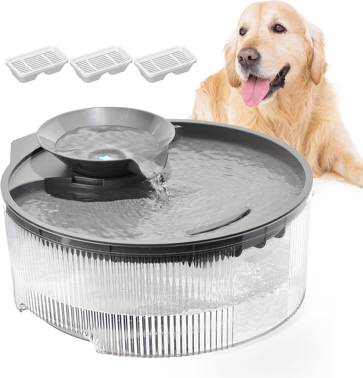 5L/169oz Dog Water Fountain Filter Replacement, 6+6 Pack – Essentials for Dogs - Dog Fountain + 3 Filters