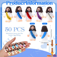 Bememo 50pcs Mini Jesus Loves You Religious Figures - Multicolor - image 2