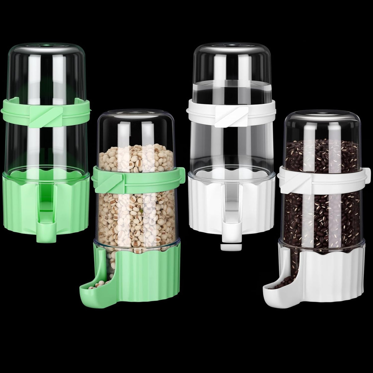 Weewooday 4 Pcs Bird Water Feeder Cage, Blue, White - Green, White / 245 ml / Cute Style
