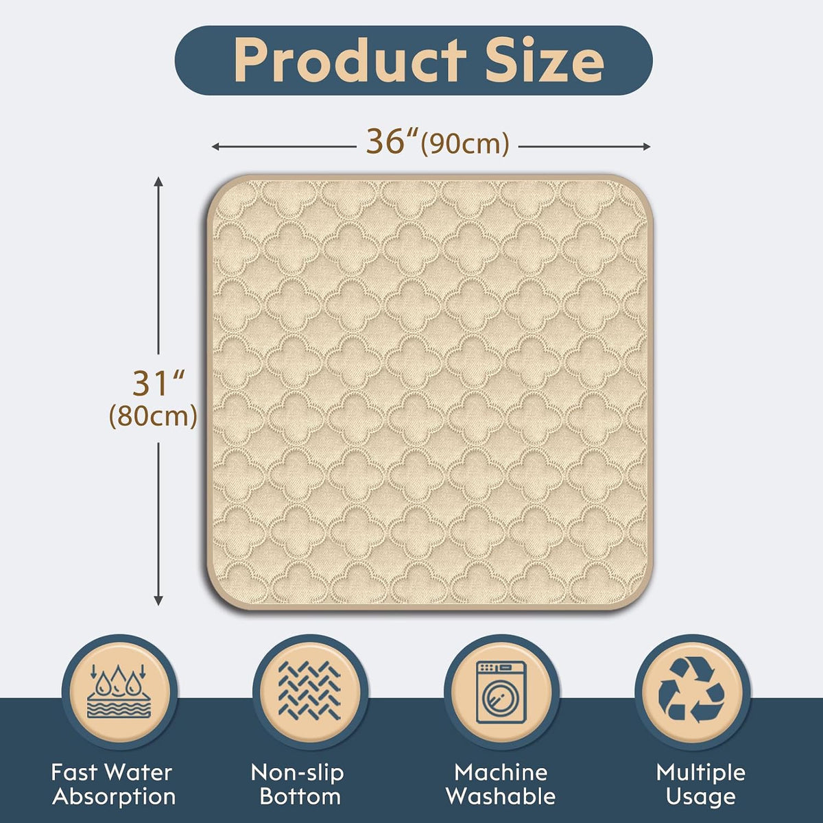 FunFurry Washable Pee Pads for Dogs - Cream / 31" X 36" - 2 Pack - image 2
