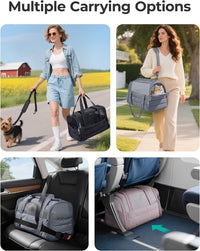 BAGSMART Cat Carrier Soft-Sided Puffy Quilted Collapsible Pet Travel - Mist Purple / 18.1"L x 11.0"W x 11.0"H - image 2